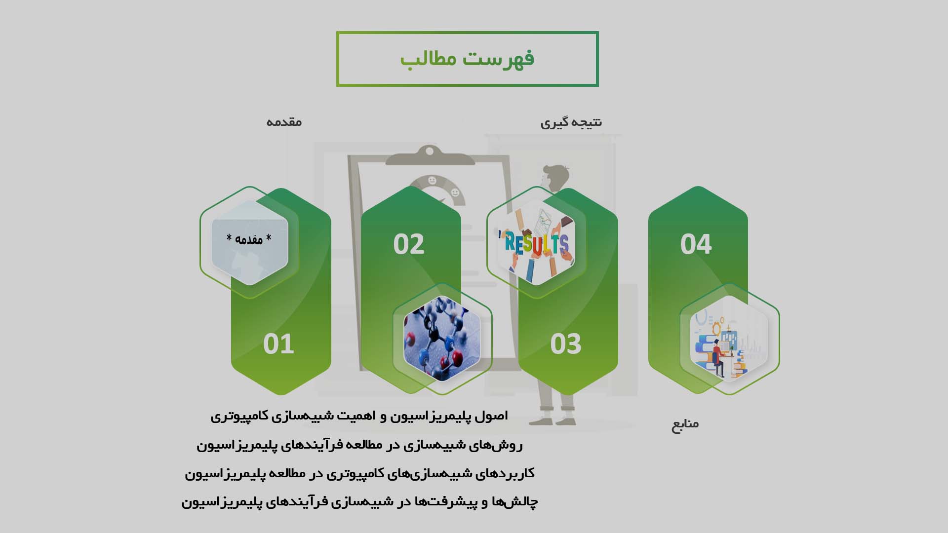 پاورپوینت در مورد فرآیندهای پلیمریزاسیون با استفاده از شبیه‌سازی‌های کامپیوتری